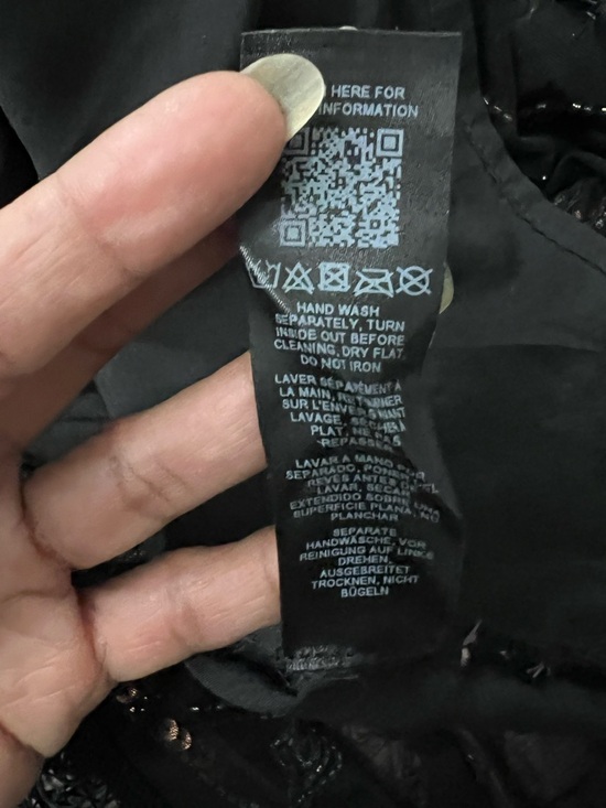 RARE Y2K ASOS design Black Sequin Fringe Maxi Dress with Pink & Rose Accents#A10 - Picture 8 of 16